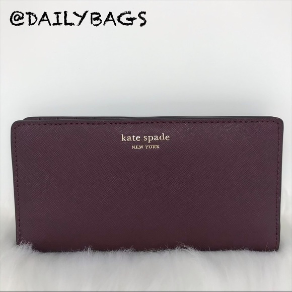 KATE SPADE NEW LARGE BIFOLD SLIM CHERRYWOOD WALLET - Picture 2 of 5
